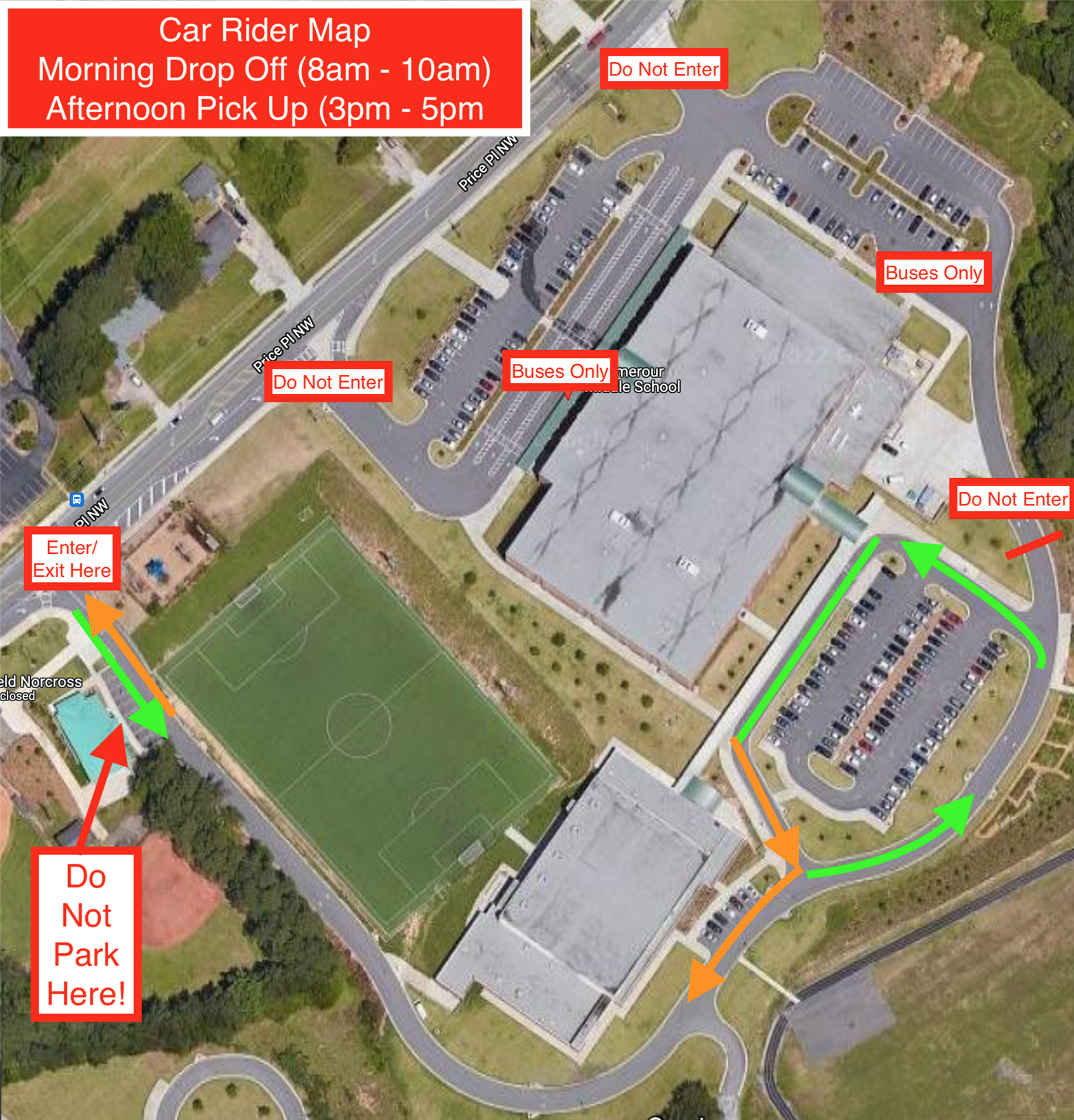 overhead map of school lanes